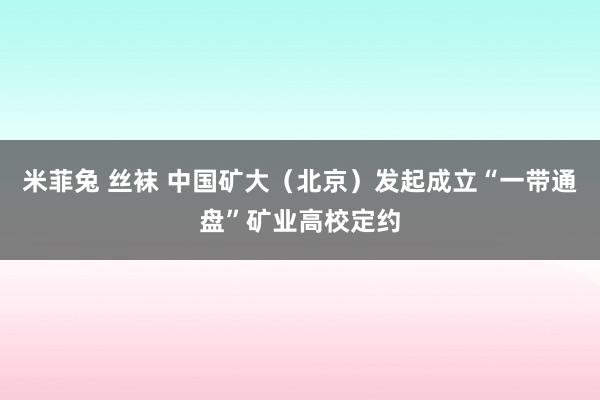米菲兔 丝袜 中国矿大（北京）发起成立“一带通盘”矿业高校定约