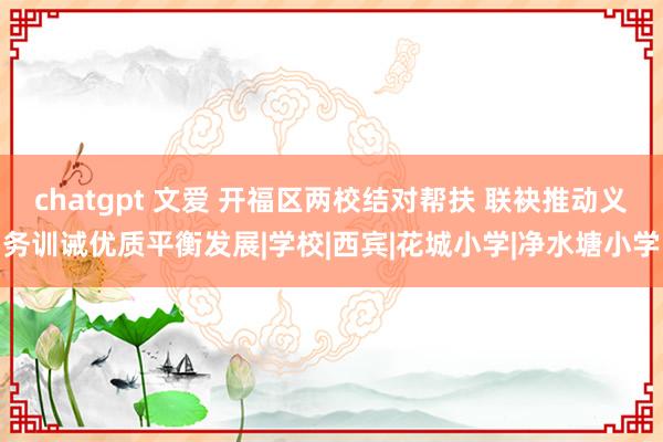chatgpt 文爱 开福区两校结对帮扶 联袂推动义务训诫优质平衡发展|学校|西宾|花城小学|净水塘小学