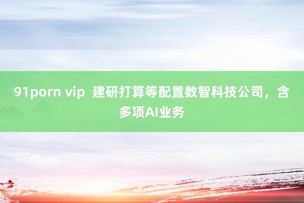 91porn vip  建研打算等配置数智科技公司，含多项A